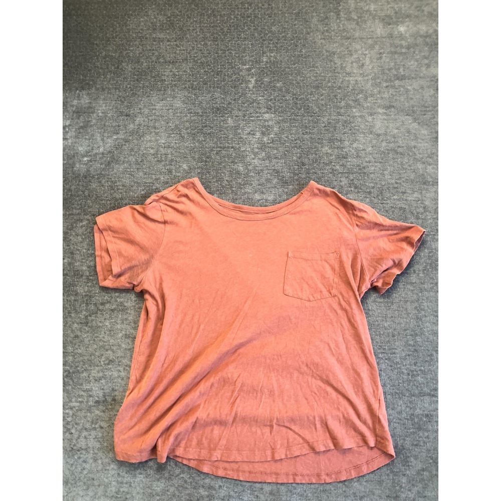 a.n.a A New Approach Pocket T-Shirt Womens XL Orange Knit Cotton Scoop Neck